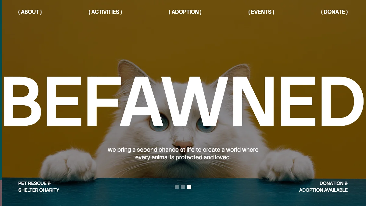 Screenshot of the Befawned theme homepage
