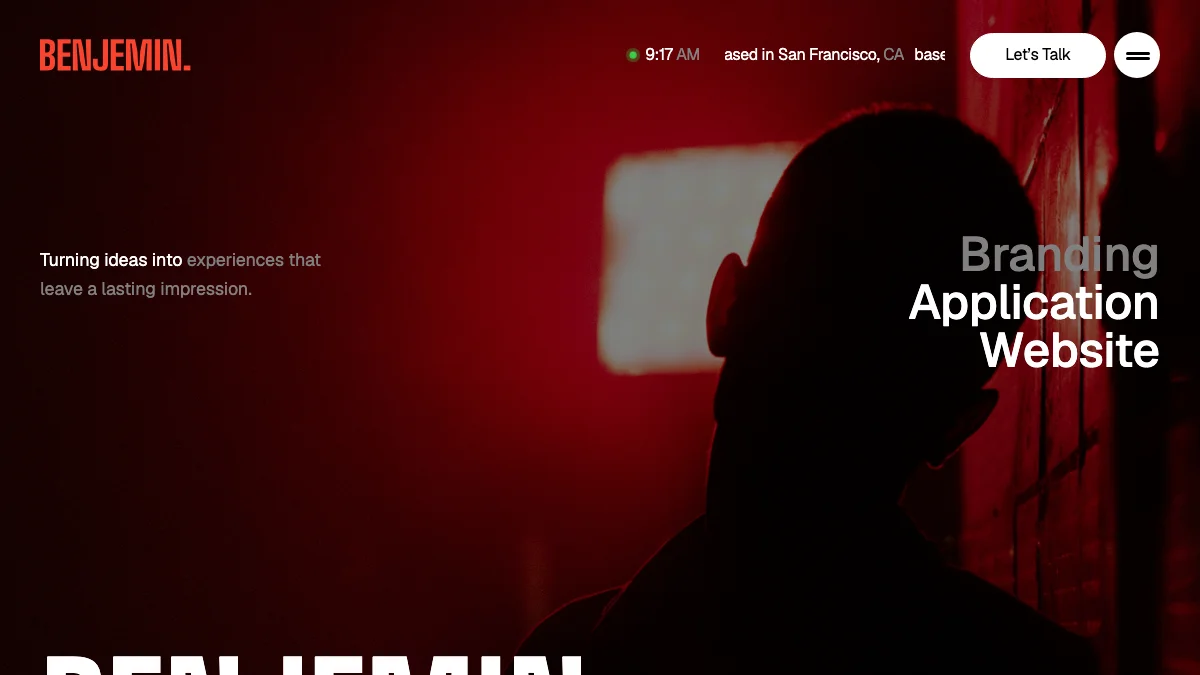 Screenshot of the Benjemin theme homepage