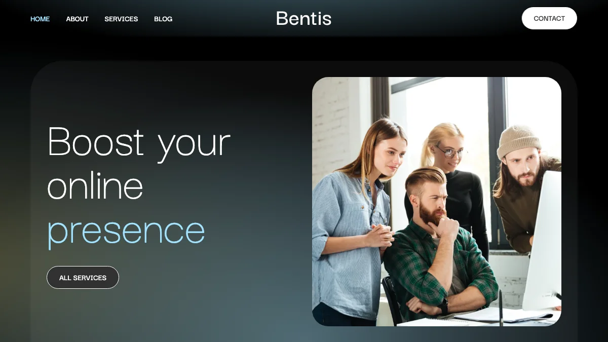 Screenshot of the Bentis theme homepage