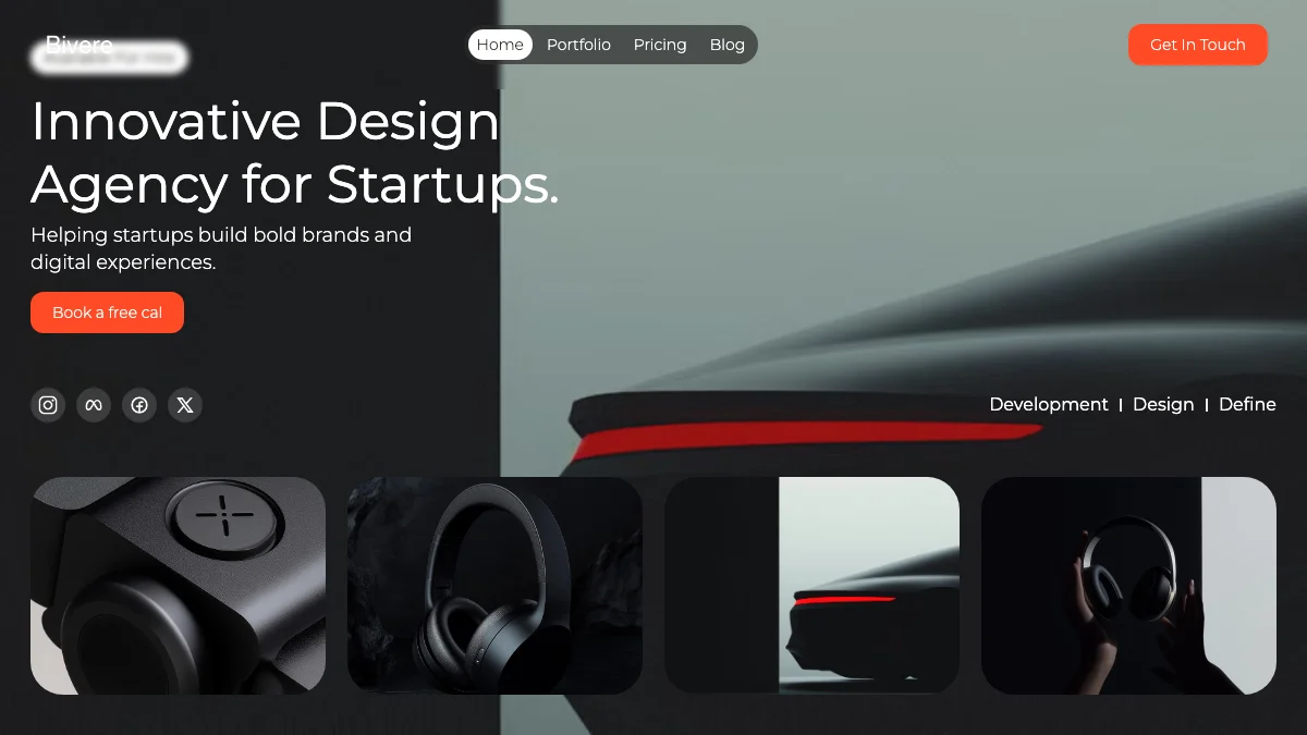Screenshot of the Bivere theme homepage