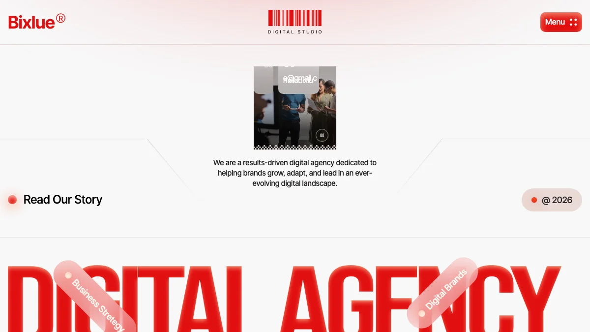 Screenshot of the Bixlue theme homepage