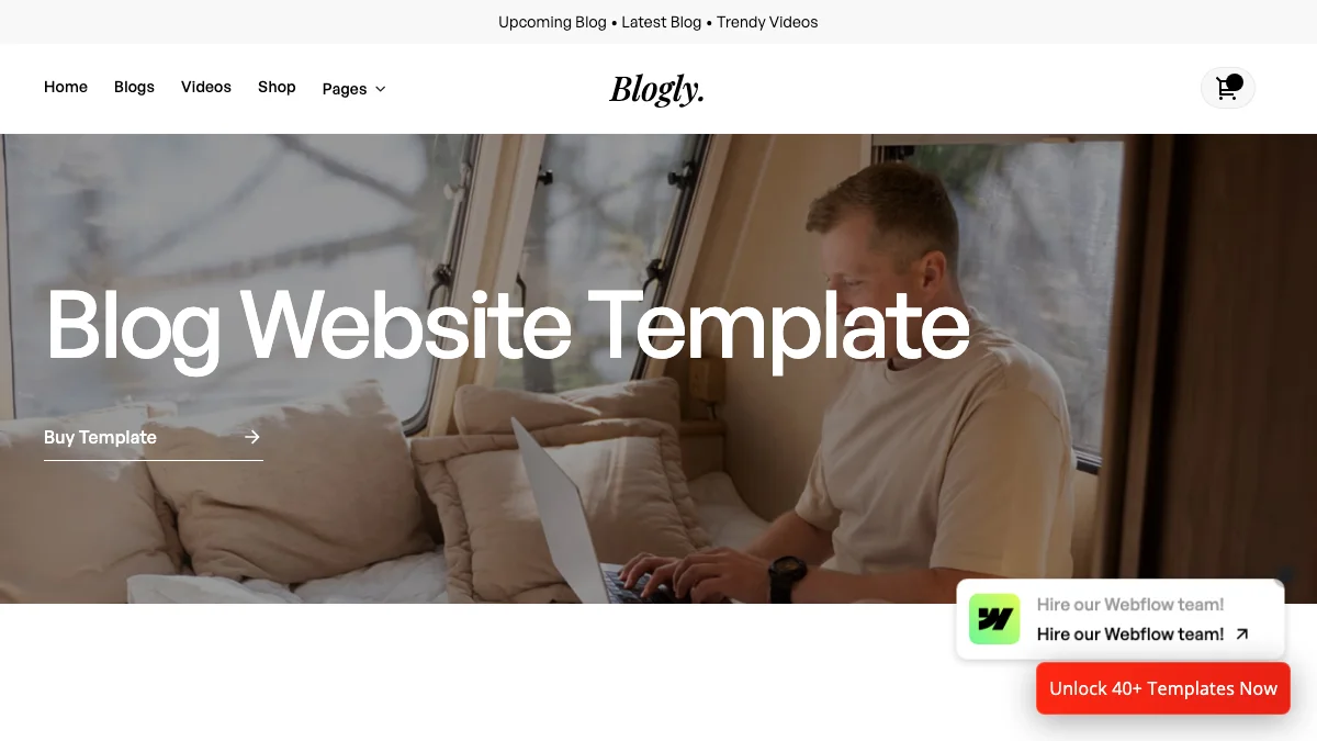 Screenshot of the Blogly theme homepage