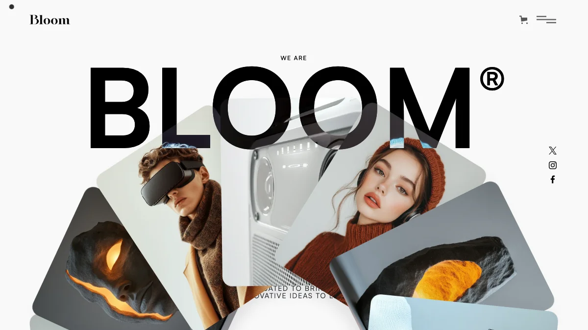 Screenshot of the Bloom R theme homepage