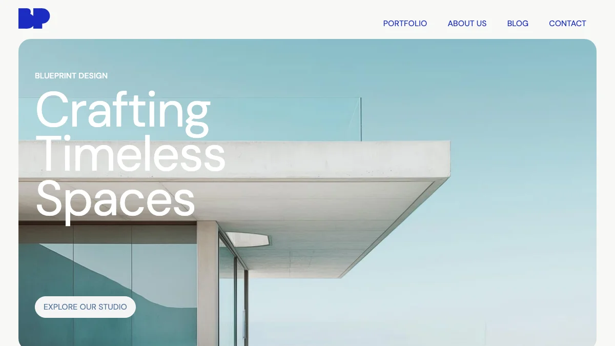 Screenshot of the Blueprint Studio theme homepage