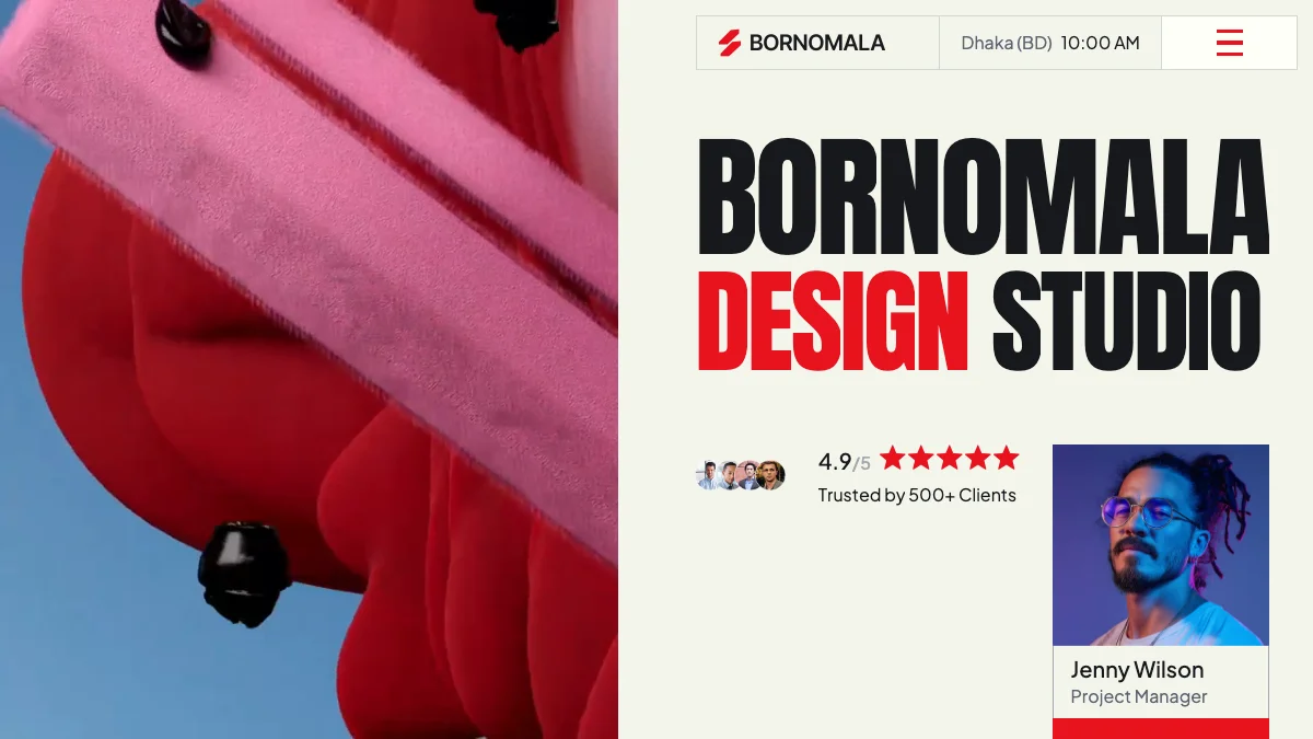 Screenshot of the Bornomala theme homepage