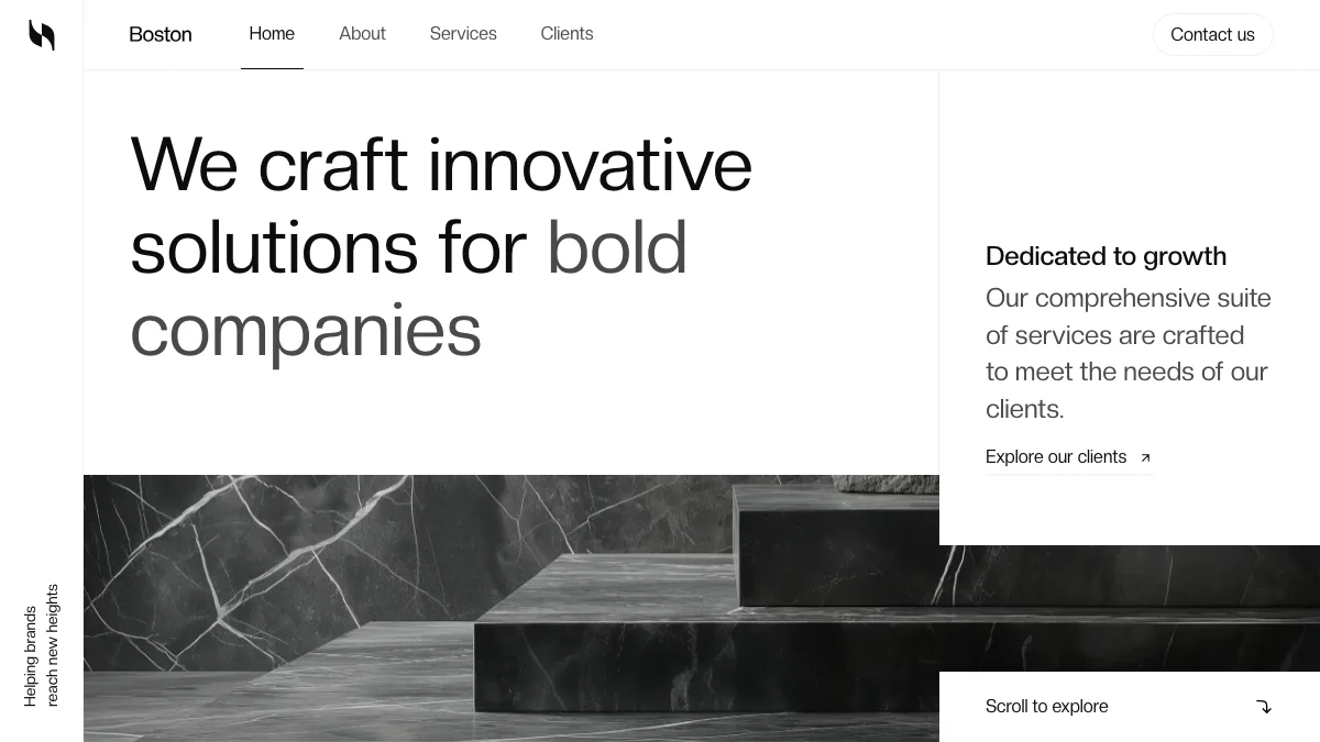 Screenshot of the Boston Lite theme homepage