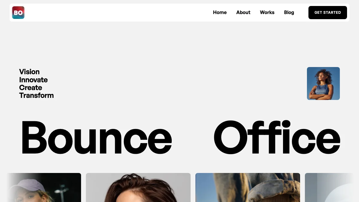 Screenshot of the Bounce theme homepage