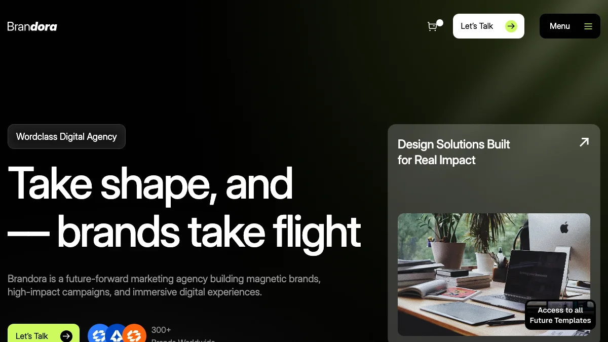 Screenshot of the Brandora theme homepage