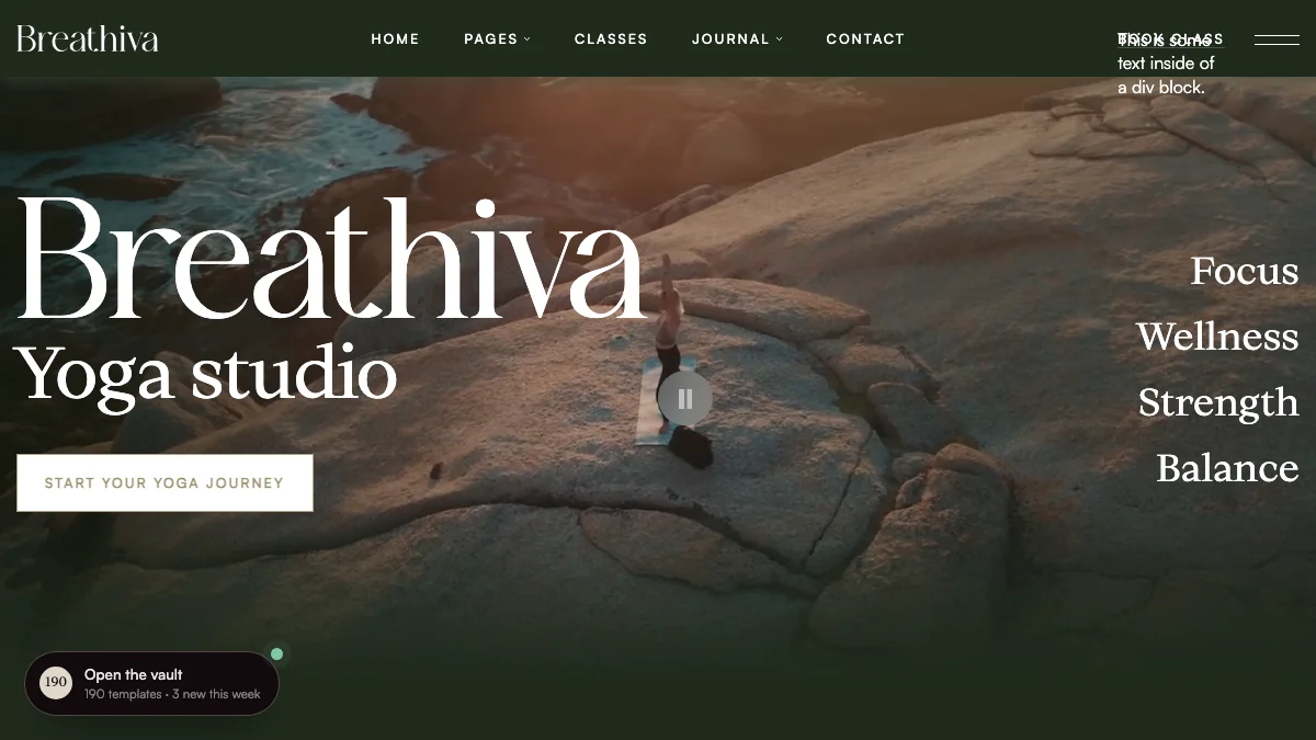 Screenshot of the Breathiva theme homepage
