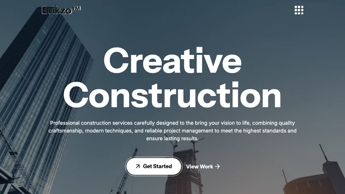 Screenshot of the Brikzo theme homepage