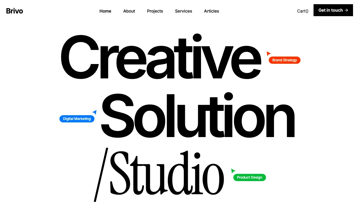 Screenshot of the Brivo theme homepage