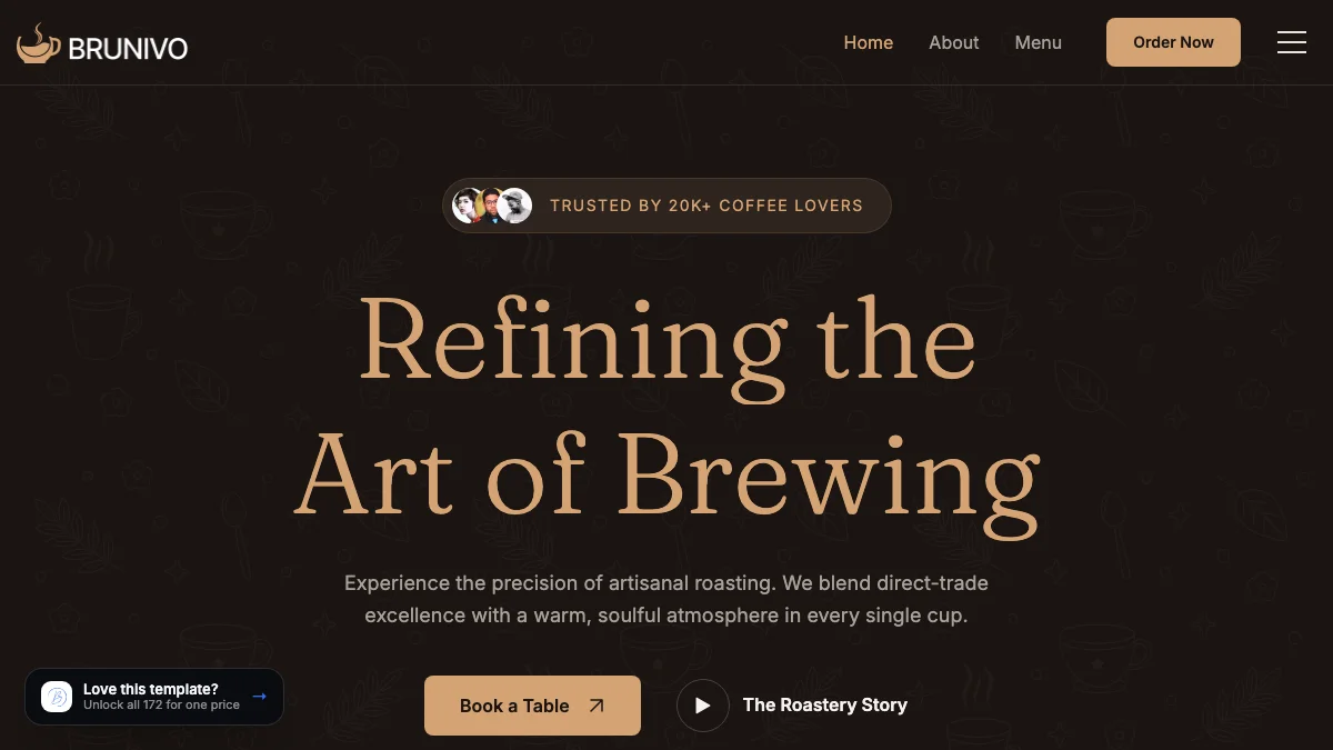 Screenshot of the Brunivo theme homepage