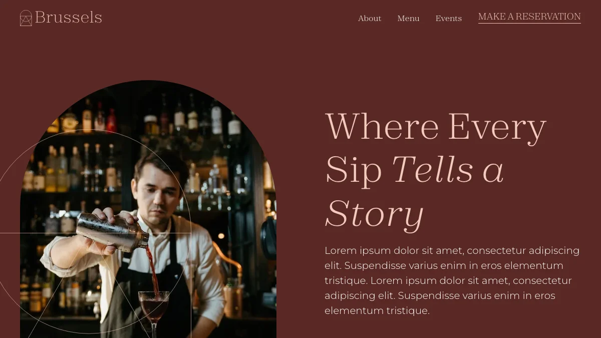 Screenshot of the Brussels theme homepage