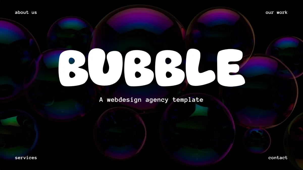 Screenshot of the Bubble theme homepage
