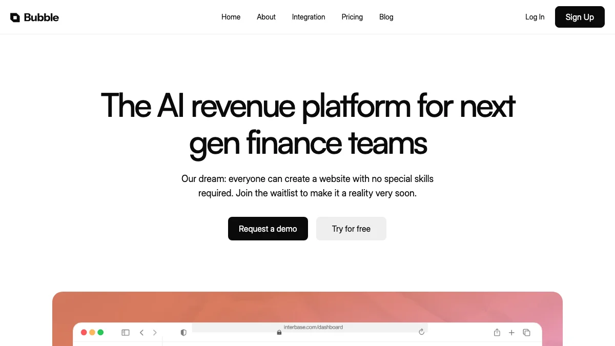 Screenshot of the BubbleX theme homepage