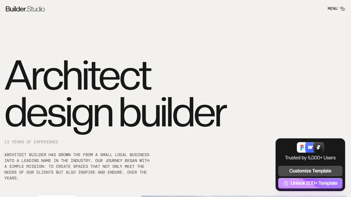Screenshot of the Builder Studio theme homepage