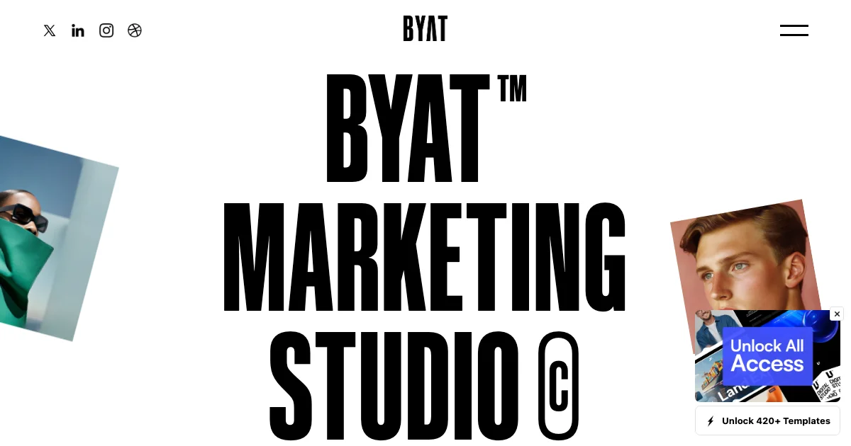 Screenshot of the BYAT theme homepage