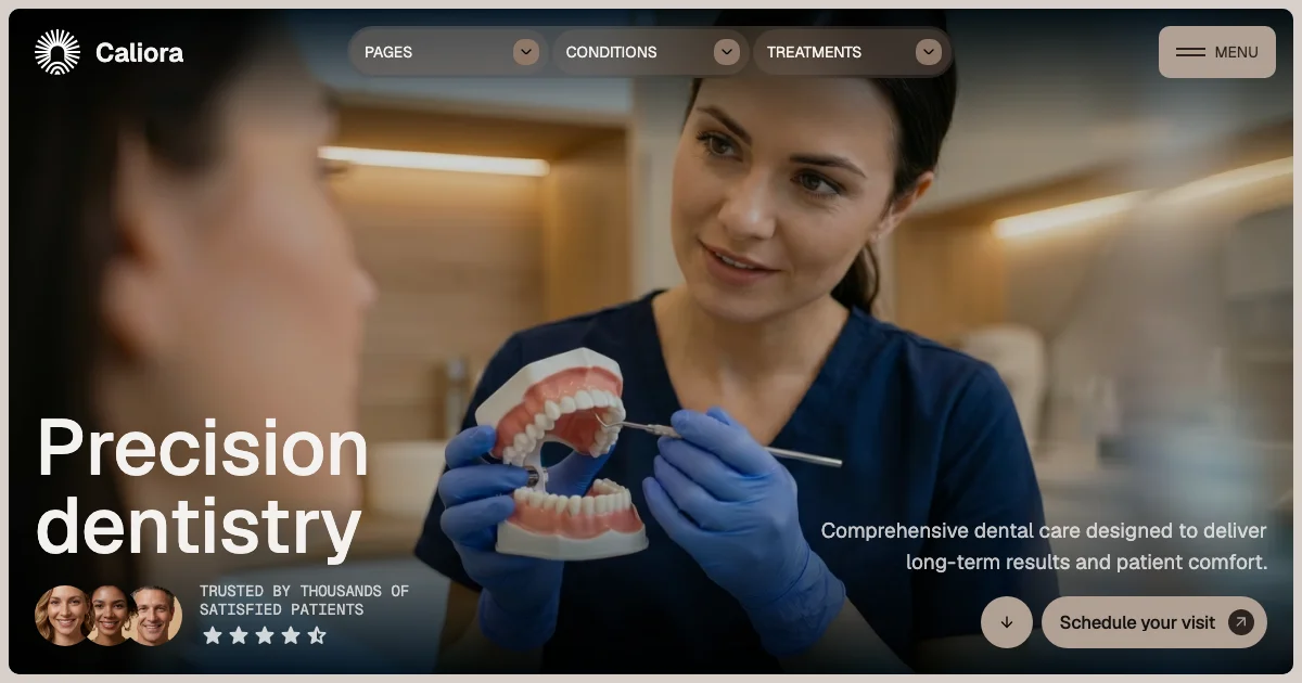 Screenshot of the Caliora theme homepage