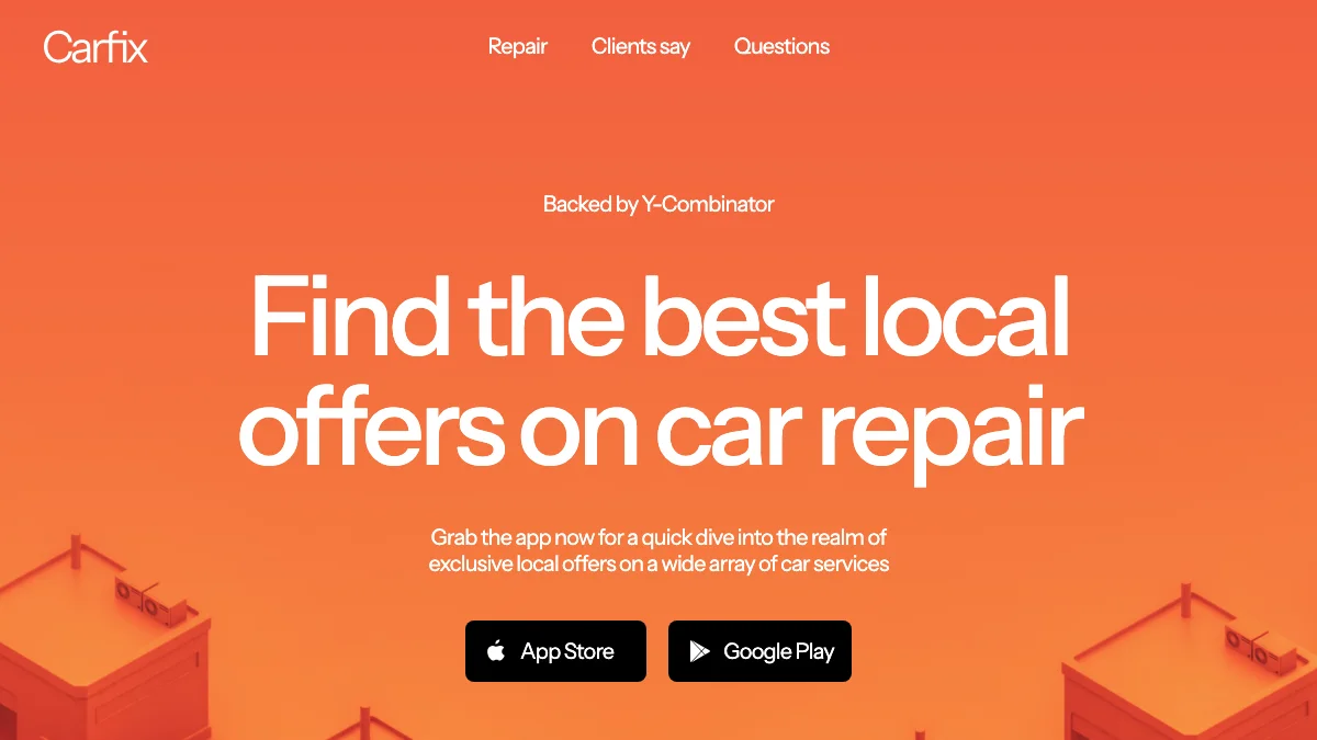 Screenshot of the Carfix theme homepage