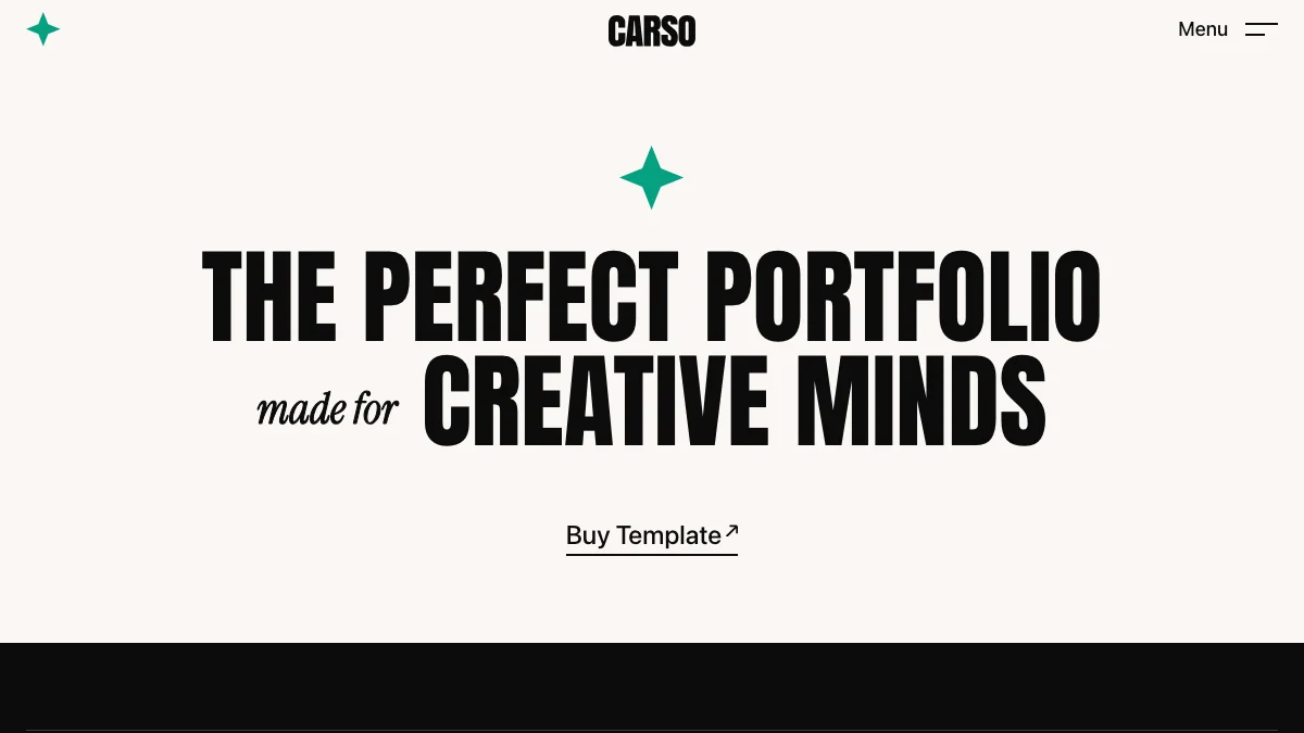 Screenshot of the Carso theme homepage