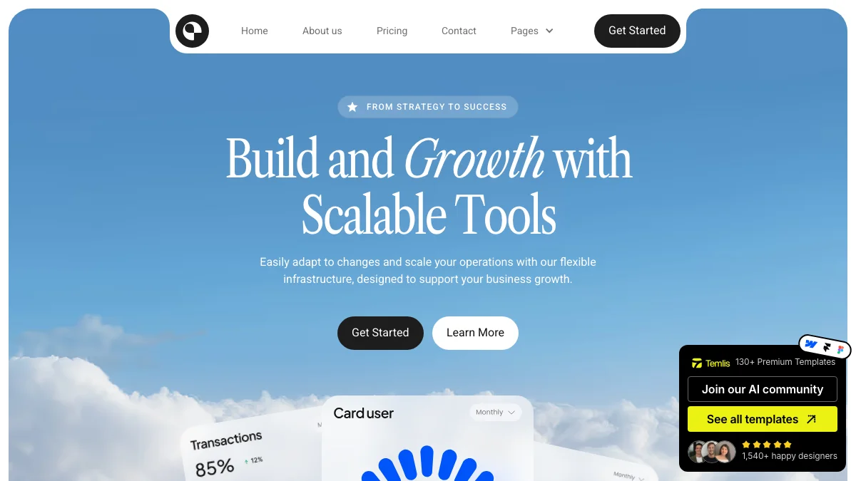 Screenshot of the Catalis theme homepage