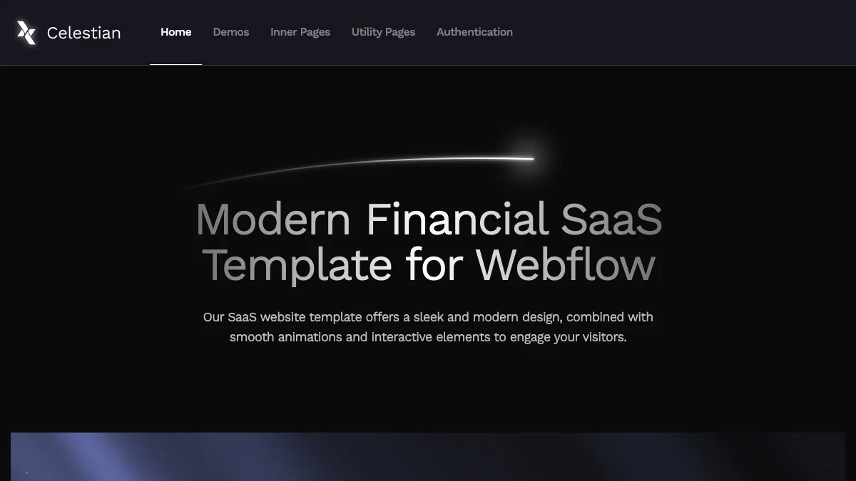 Screenshot of the Celestian theme homepage