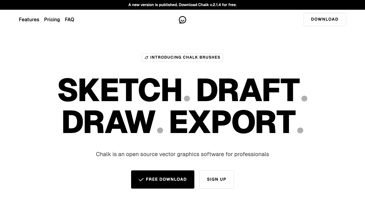Screenshot of the Chalk theme homepage
