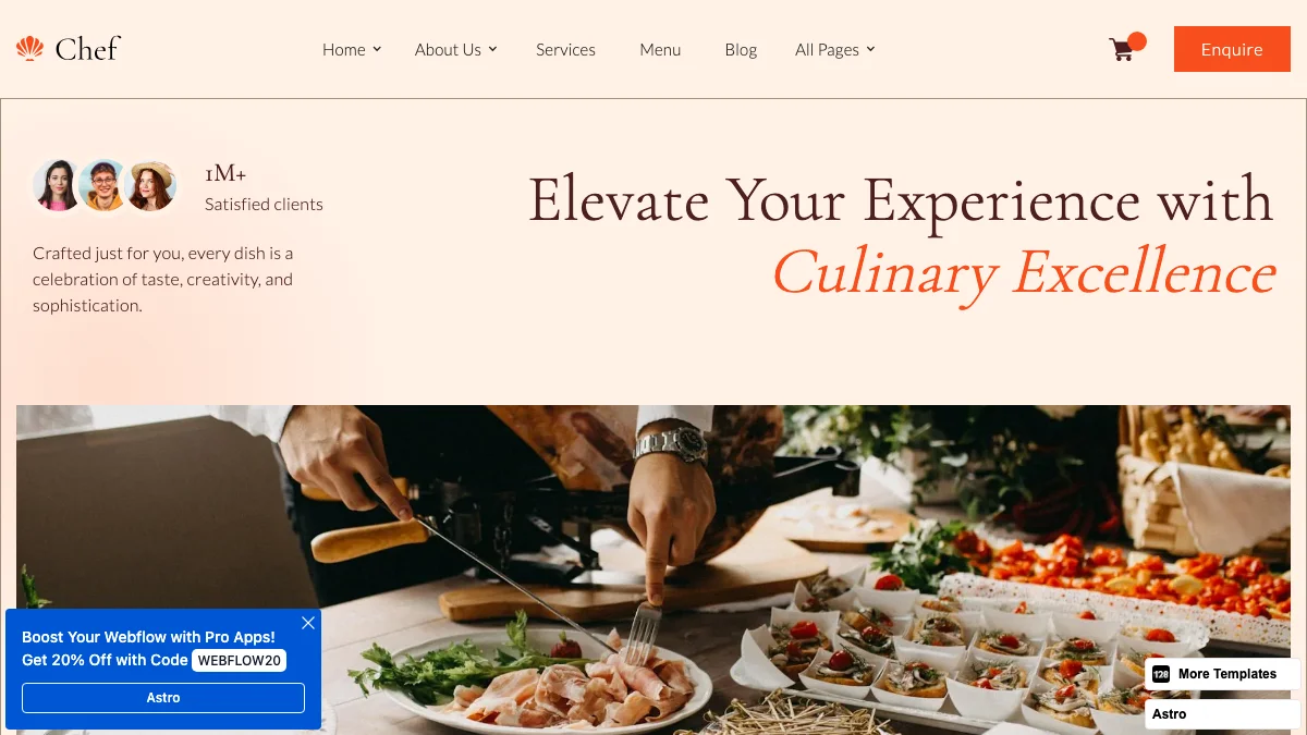 Screenshot of the Chef 128 theme homepage