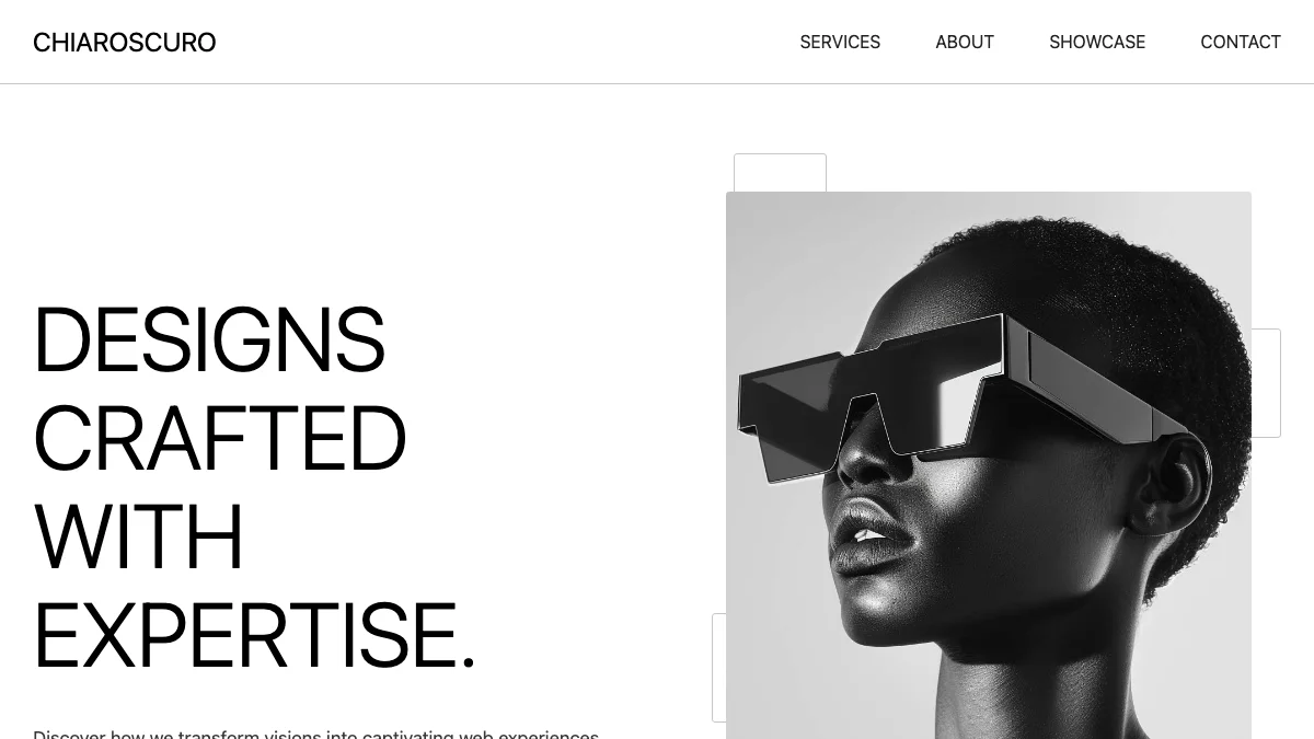 Screenshot of the Chiaroscuro theme homepage
