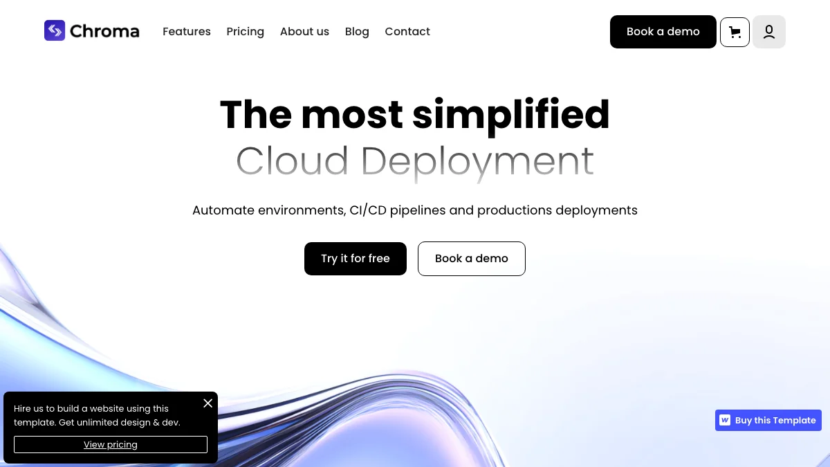 Screenshot of the Chroma theme homepage