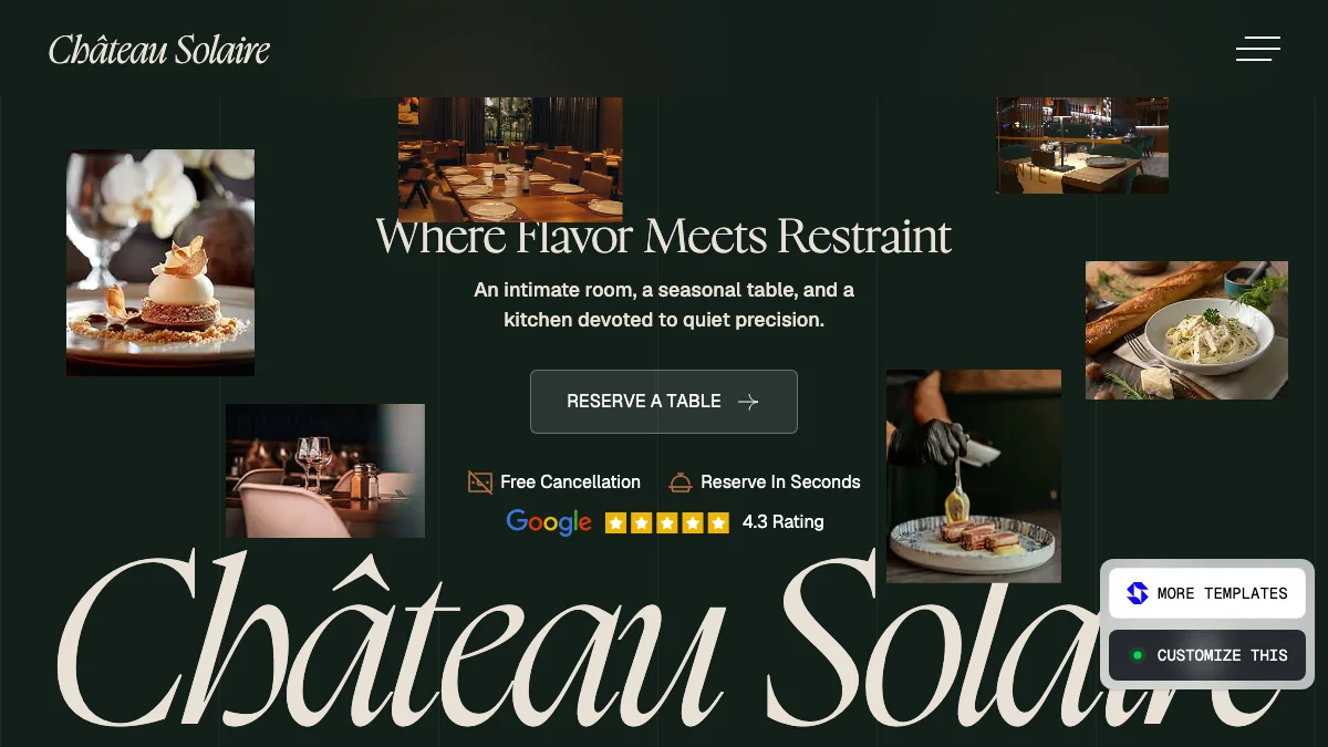 Screenshot of the Château Solaire theme homepage