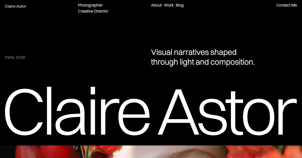Screenshot of the Claire Astor theme homepage