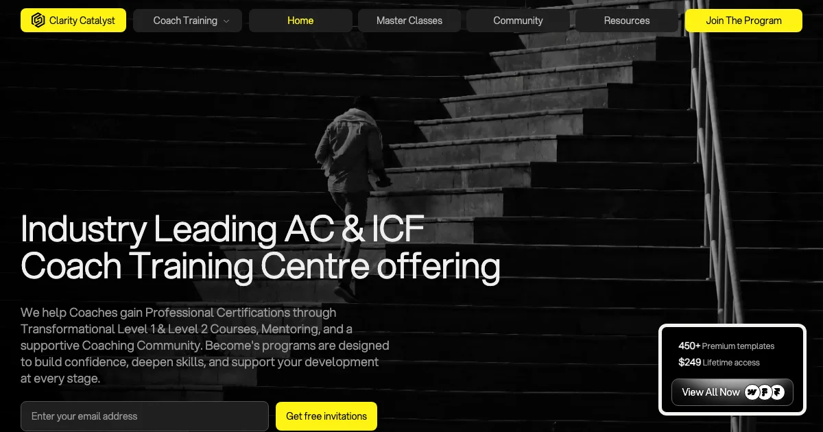 Screenshot of the Clarity Catalyst theme homepage