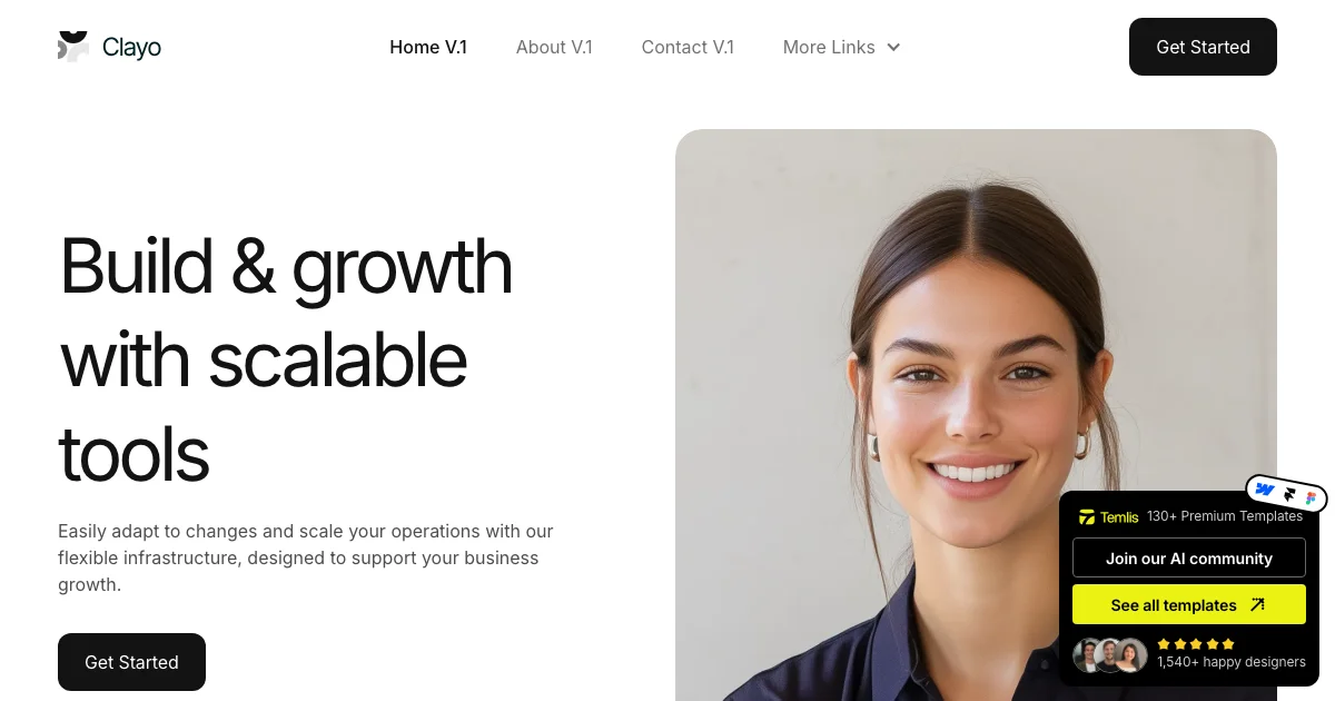 Screenshot of the Clayo theme homepage