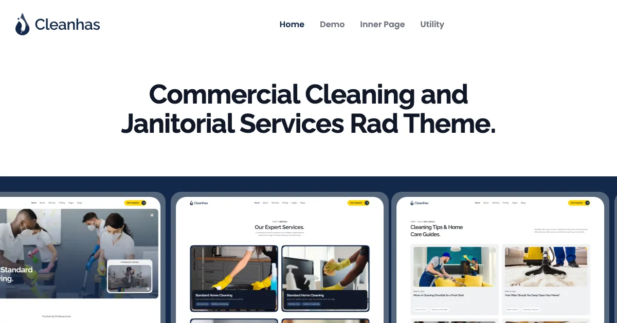 Screenshot of the Cleanhas theme homepage