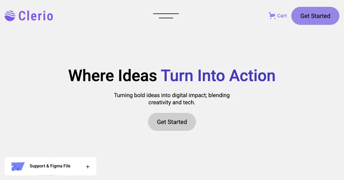 Screenshot of the Clerio theme homepage