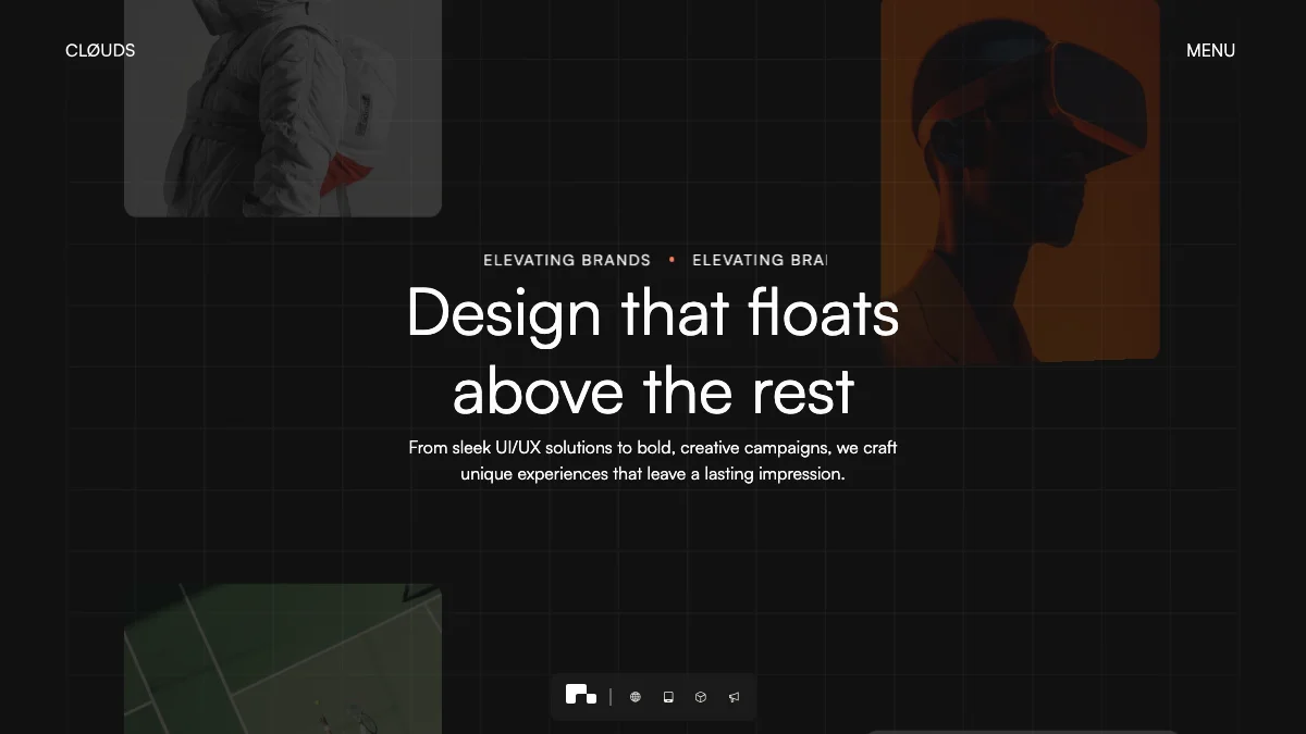 Screenshot of the Clouds Studio theme homepage