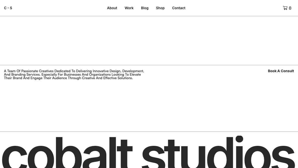 Screenshot of the Cobalt theme homepage