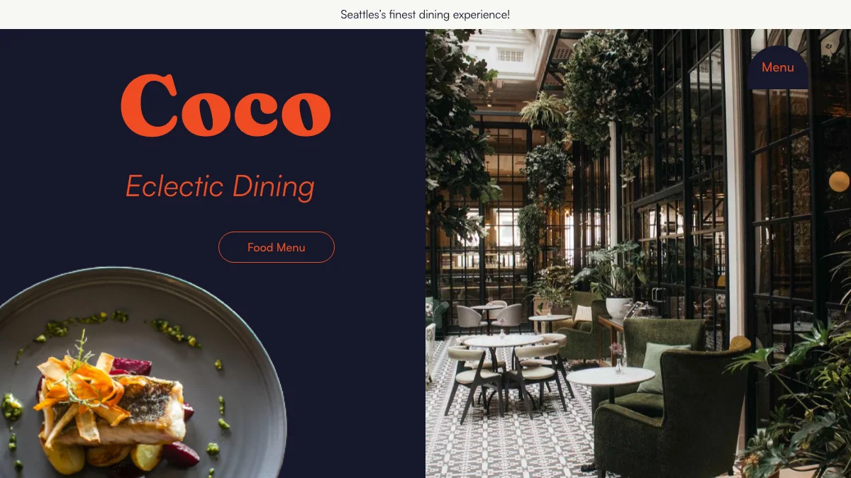 Screenshot of the Coco theme homepage