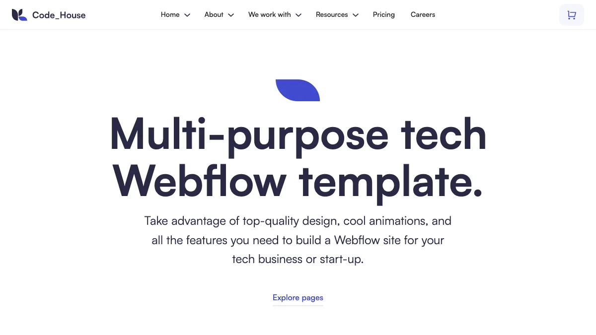 Screenshot of the Code House theme homepage