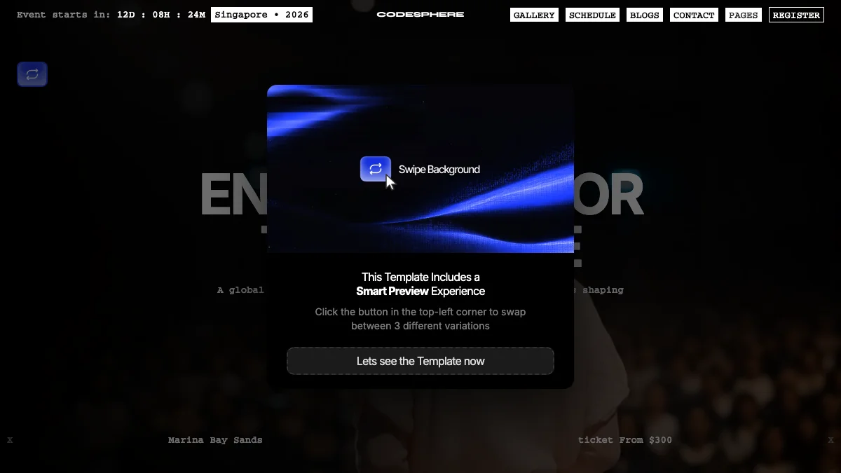 Screenshot of the Codesphere theme homepage