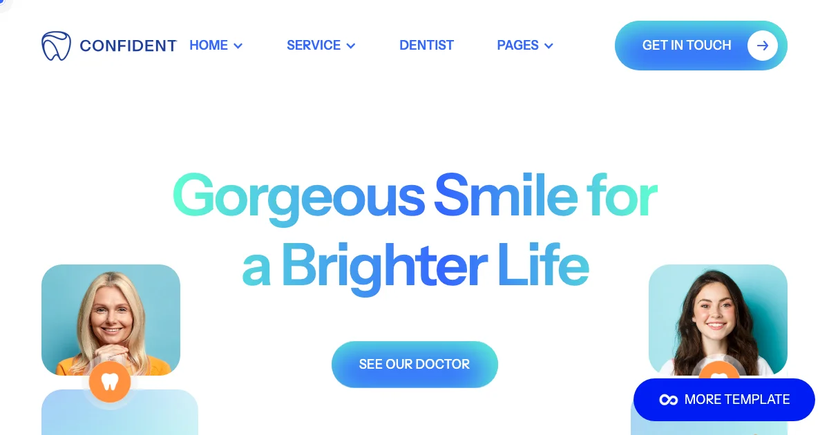 Screenshot of the Confident Doctor theme homepage