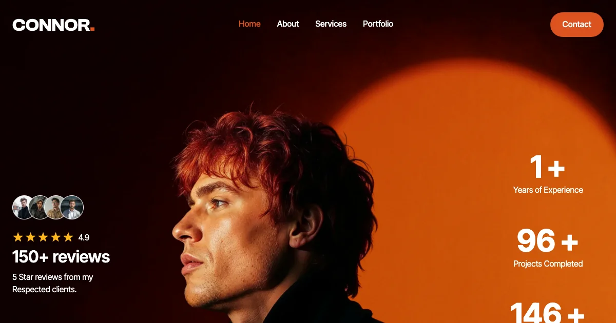 Screenshot of the Connor theme homepage