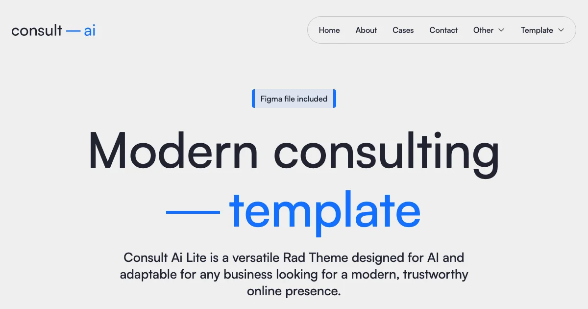 Screenshot of the Consult Ai Lite theme homepage