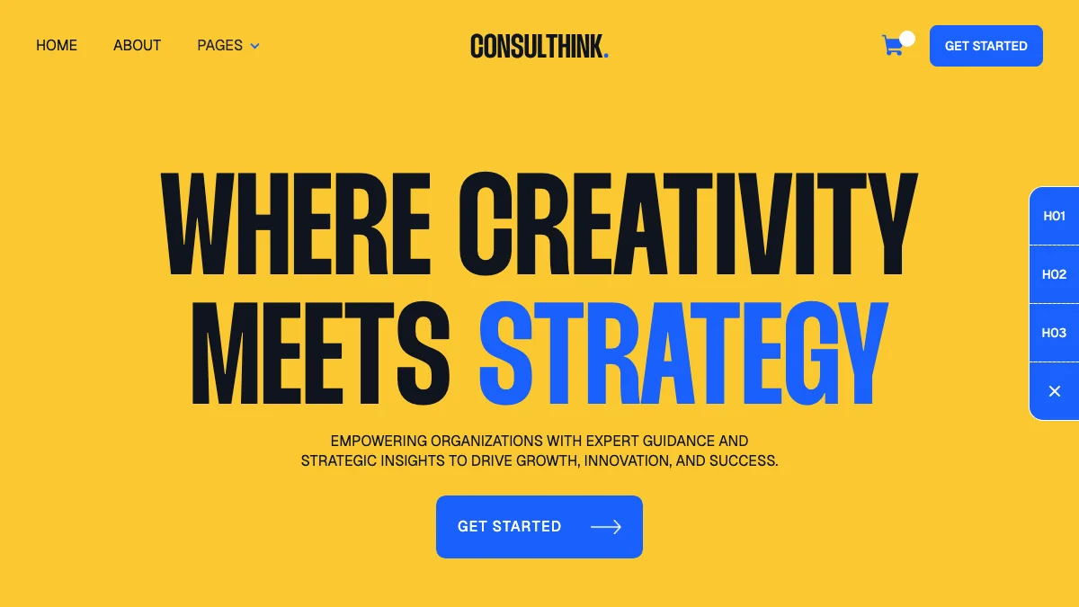 Screenshot of the Consulthink theme homepage