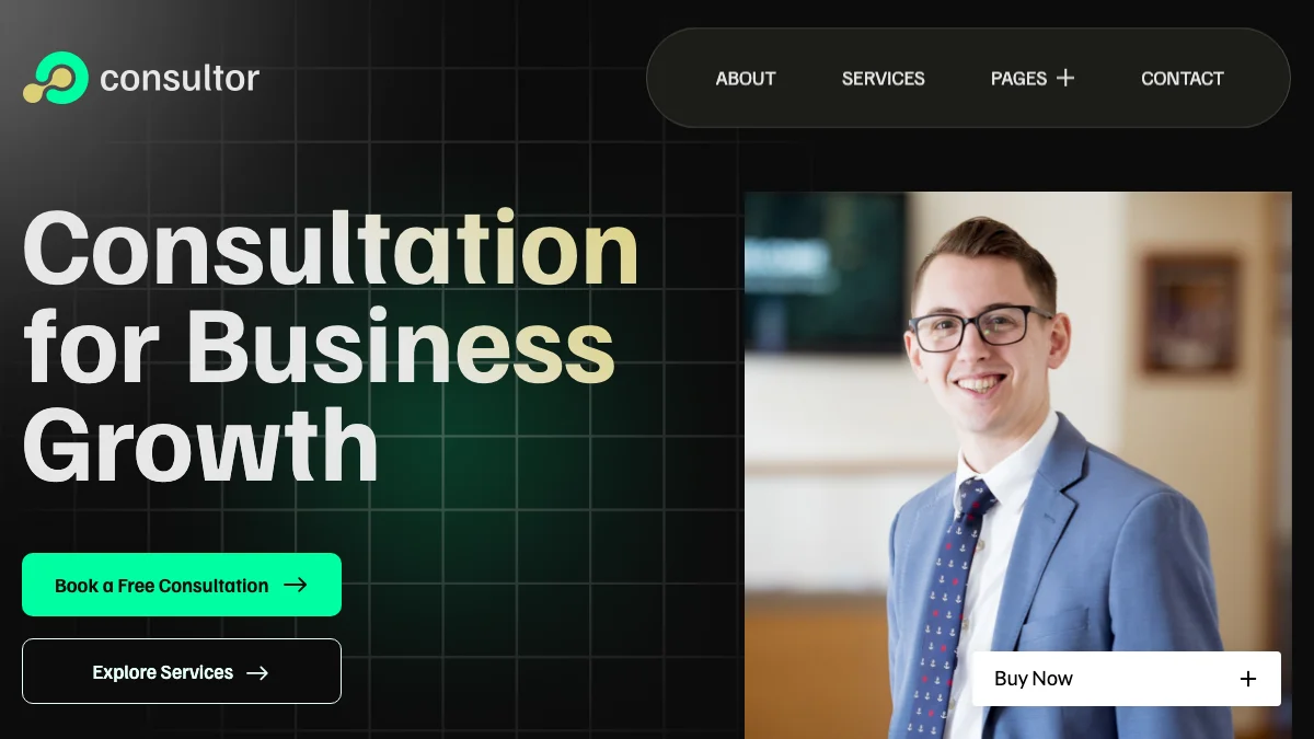 Screenshot of the Consultor theme homepage