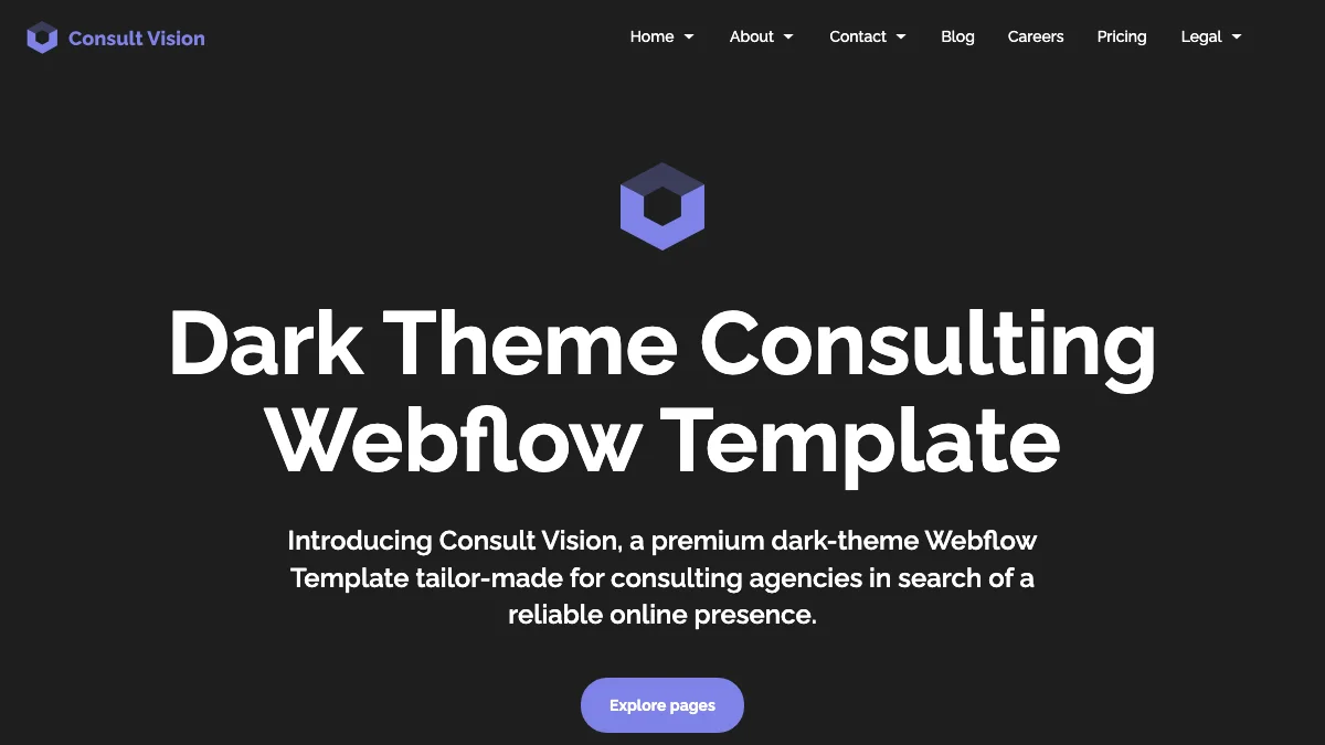 Screenshot of the Consult Vision theme homepage