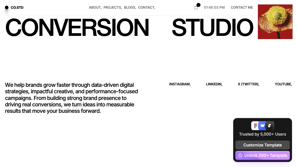 Screenshot of the Conversion Studio theme homepage