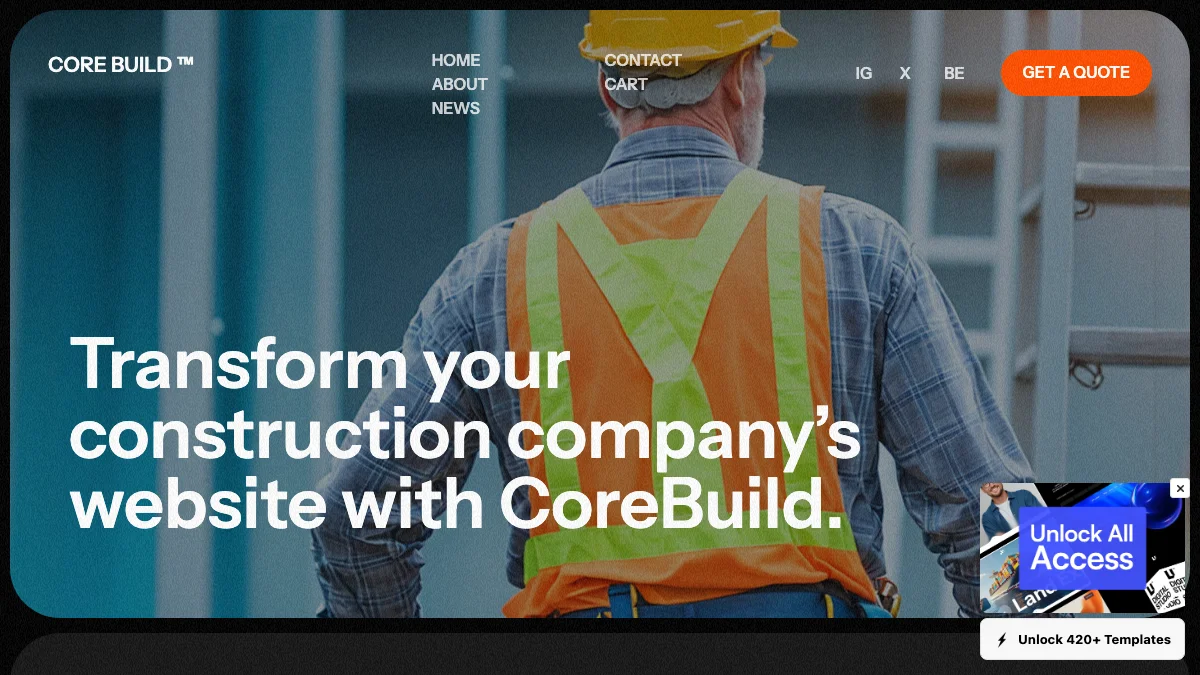 Screenshot of the CoreBuild theme homepage