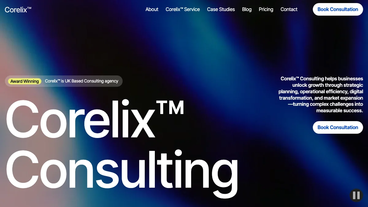 Screenshot of the Corelix theme homepage